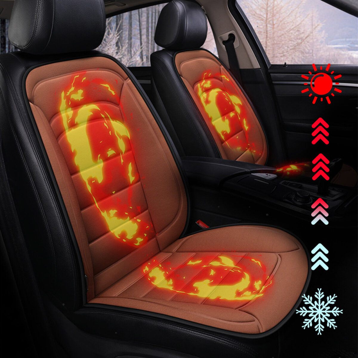 12V Universal Car RV Heated Seat Cushion Cover Heating Heater Warmer Pad Winter, Banggood  - buy with discount