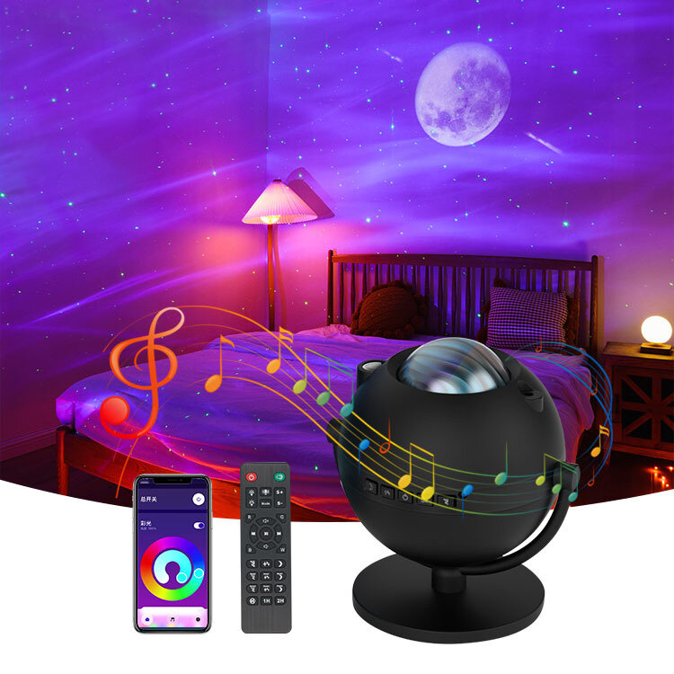 banggood proiettore smart wifi a luce stellata rotonda, controllo remoto tramite app, ideale per home theatre e feste, luce ambie