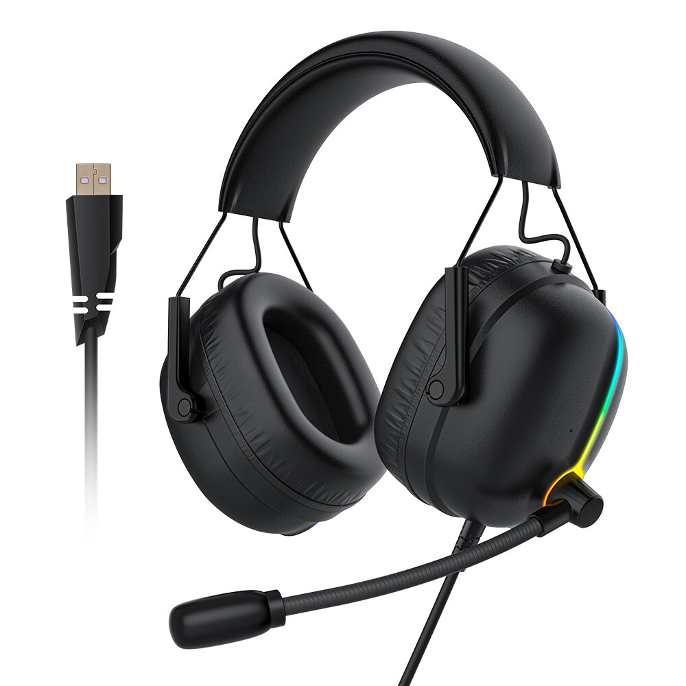 

BlitzWolf® AirAux AA-GB4 Gaming Headphone USB 7.1 Surround Sound RGB LED Light Stereo Powerful Bass Computer Gaming Head