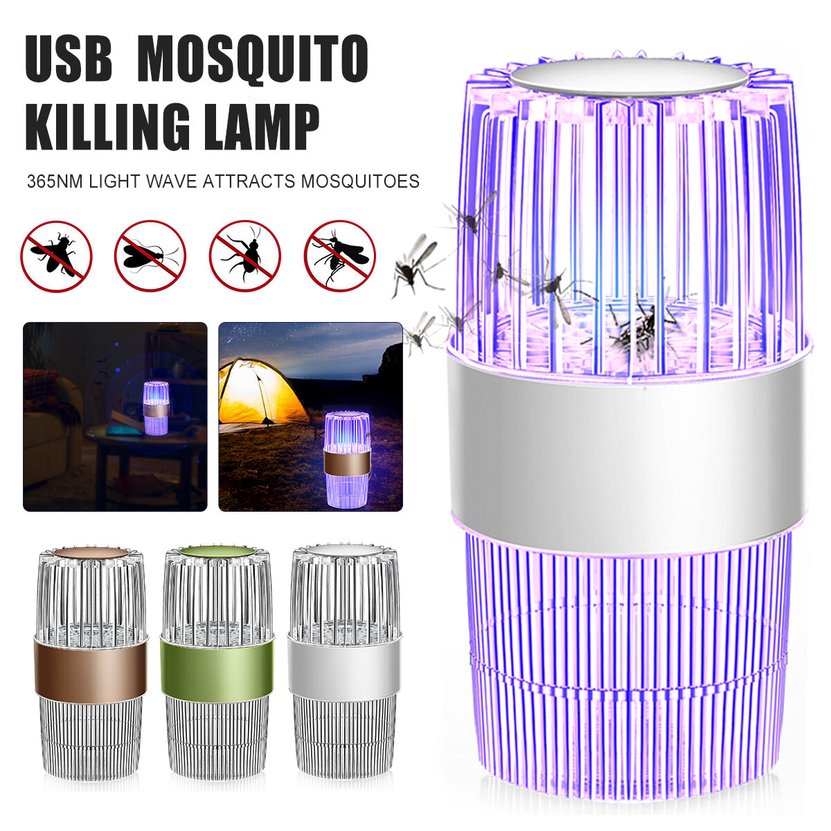 Bakeey USB-voeding Mute Muggenmelklamp Fysieke fotokatalysator Muggenmoordenaarlamp
