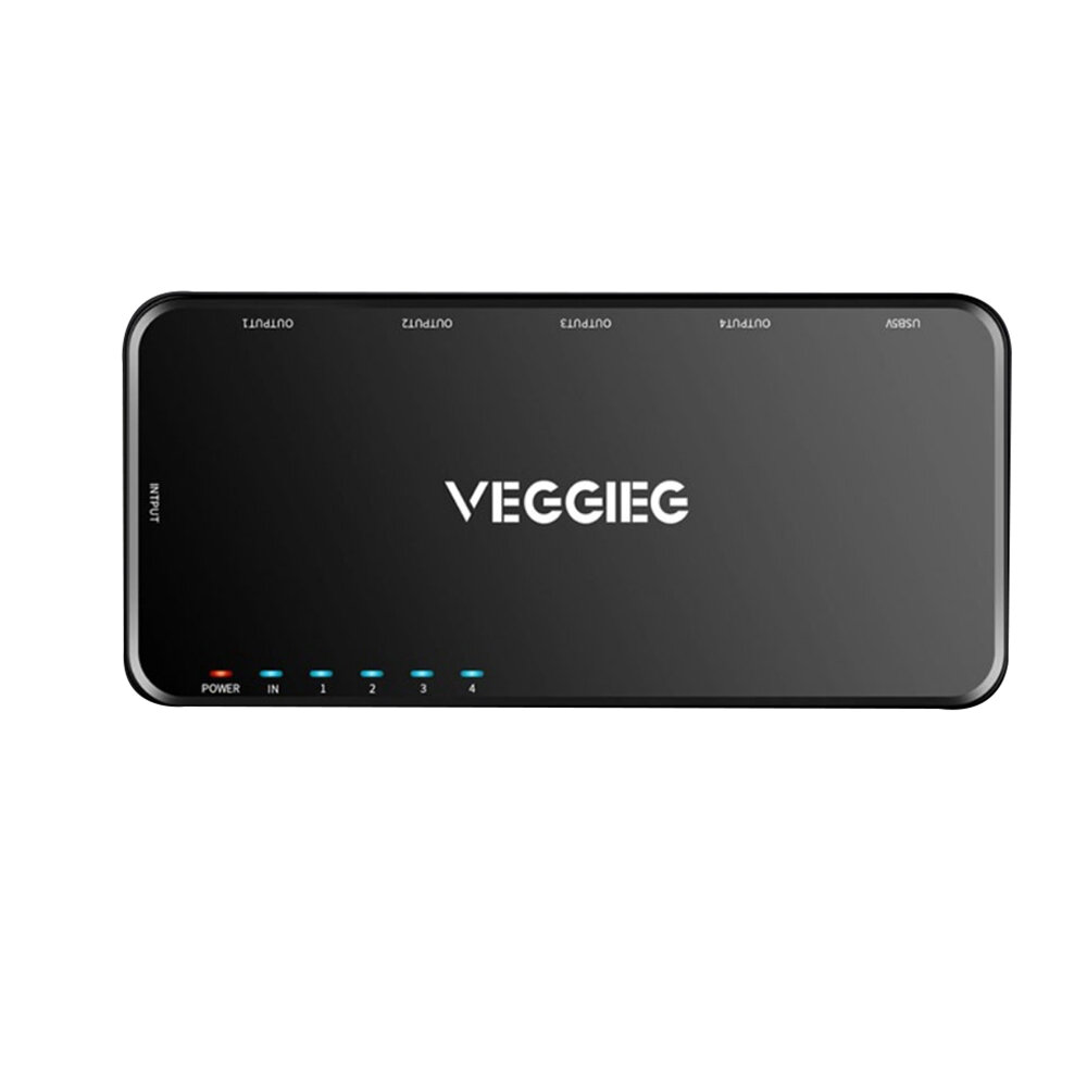 VEGGIEG 1 In 4 Out HDMI Switch Splitter 4K 1080P HDMI Converter Hub Support 3D with Power Supply Int