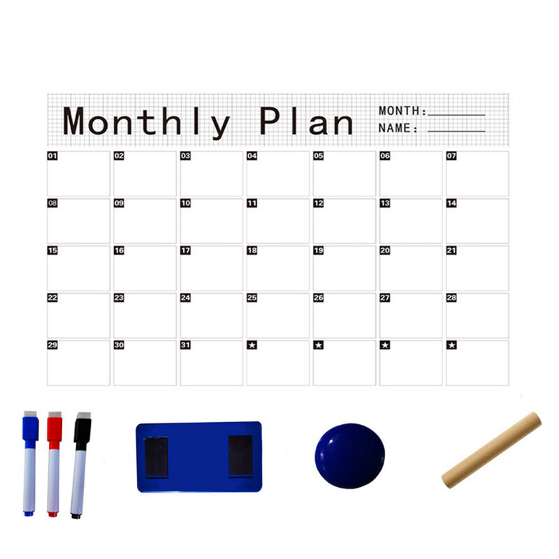 Magnetische kalendersticker Soft Whiteboard set tekentafel Verwijderbare koelkaststok Prikbord Uitwi