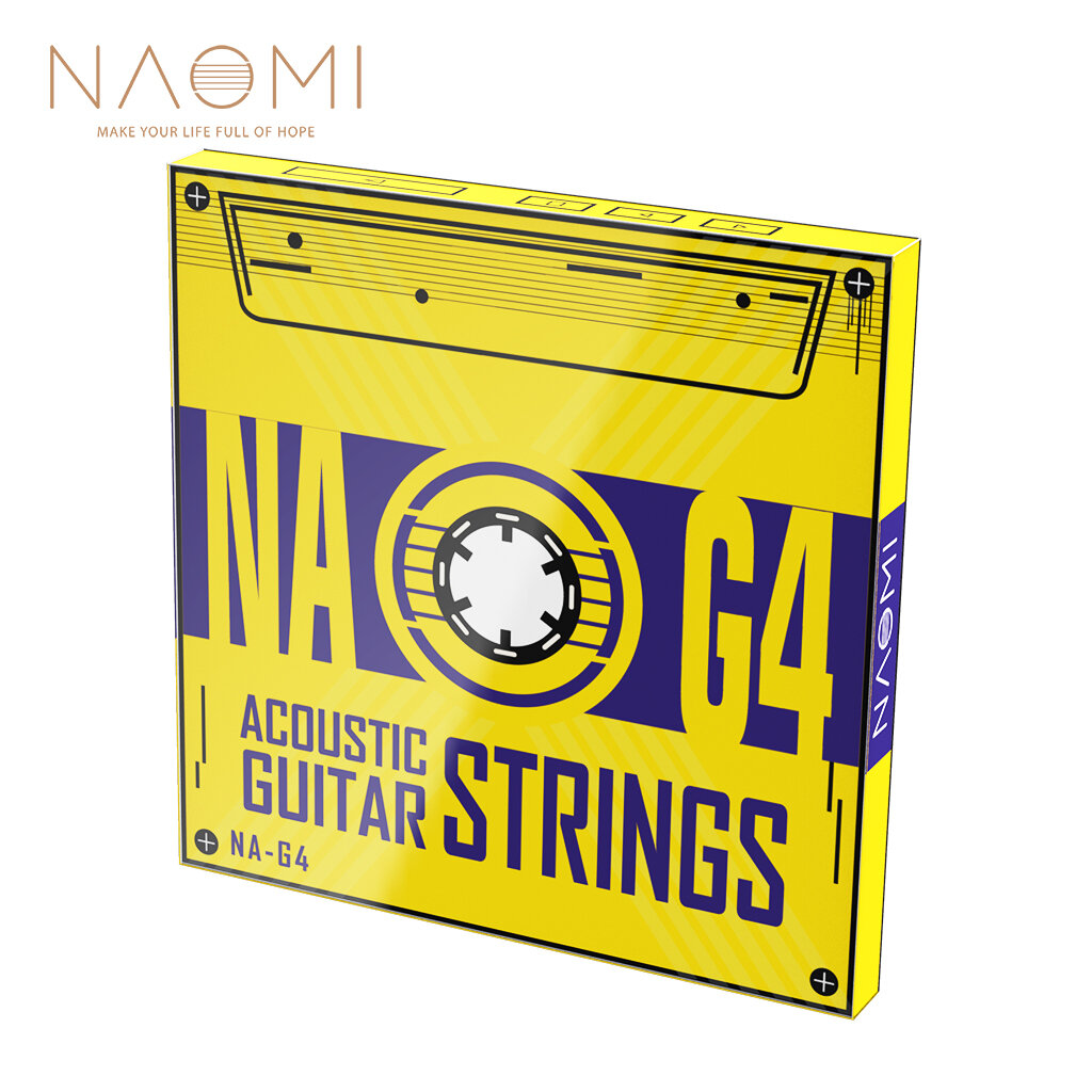 

NAOMI 6pcs/1pack Professional Acoustic Guitar Strings Hexagonal Steel Core + Phosphor Bronze .013-.054 Inch Deep Tone NA