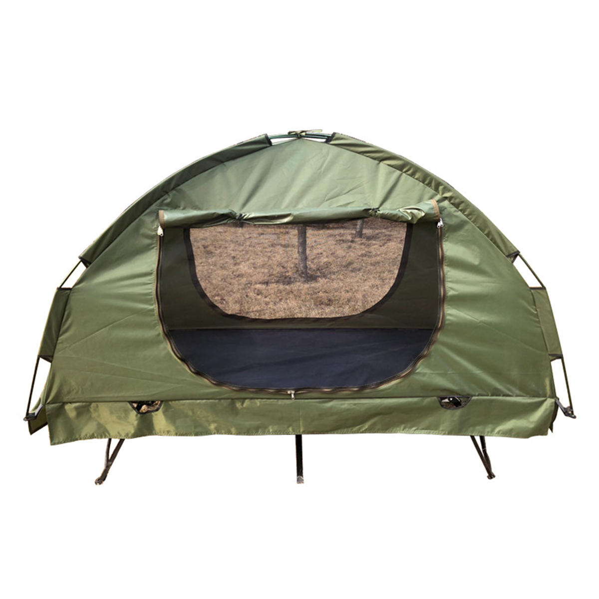 Outdoor 1 Person Single Off-ground Składane łóżko Namiot łóżeczko Wodoodporna baldachim Parasolka Camping Piesze wycieczki