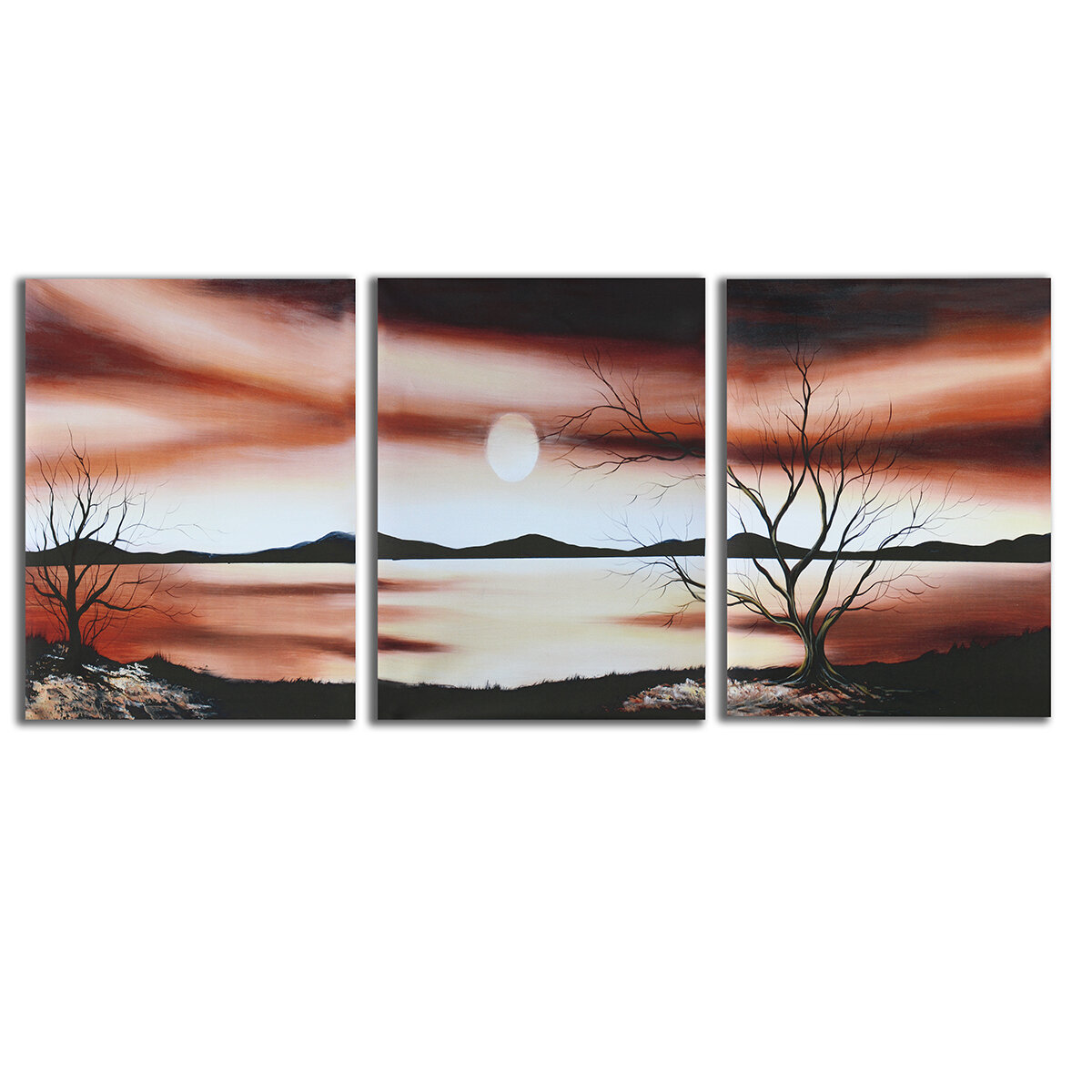 

3 Pcs Wall Decorative Painting Desert Sunset Canvas Print Art Pictures Frameless Wall Hanging Decorations for Home Offic