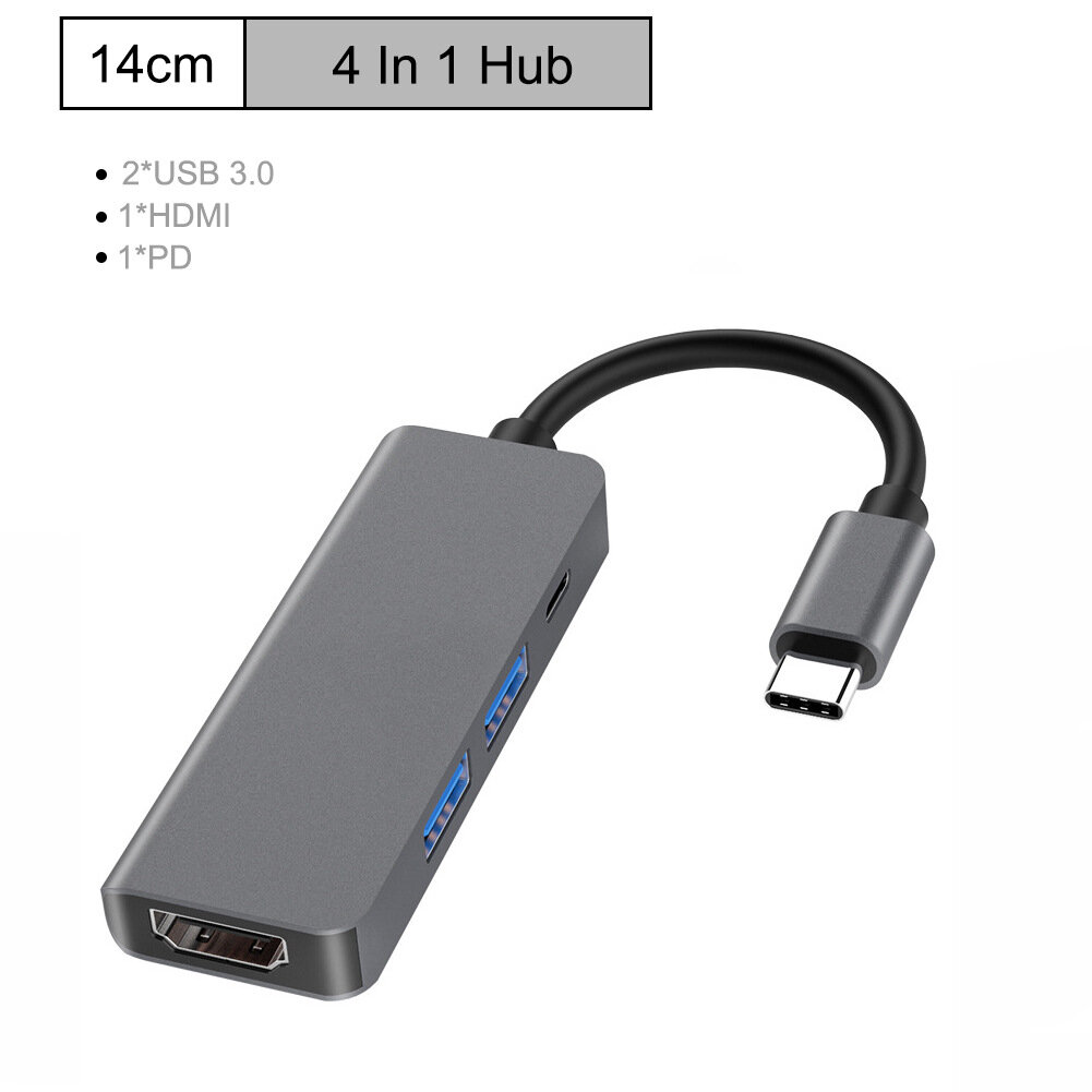 

Bakeey 4-in-1 USB Type C Docking Station HUB Adapter With HDMI / USB3.0*2 / USB Type-C PD Power Delivery