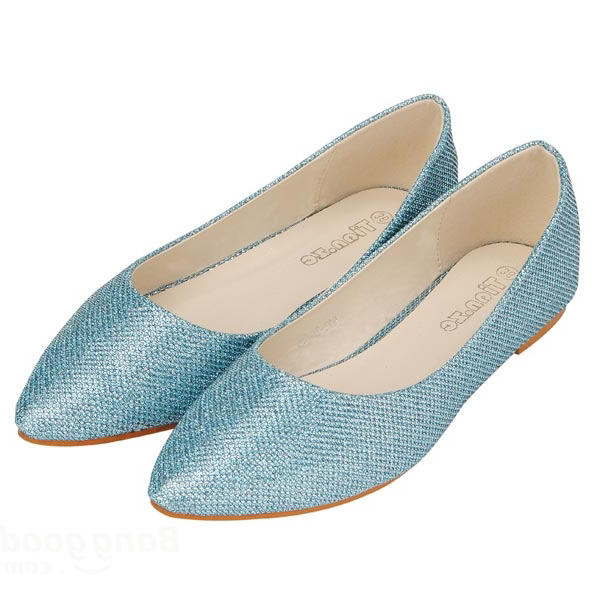 25% OFF on Glitter Pointed Toe Pure Color Flat Shoes