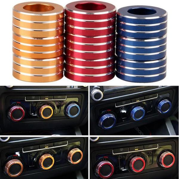 3pcs / Set Cars Alu Decoratieve Knop Ring Air Conditioning Knop Ring voor New Sagitar 2012-2014 Golf