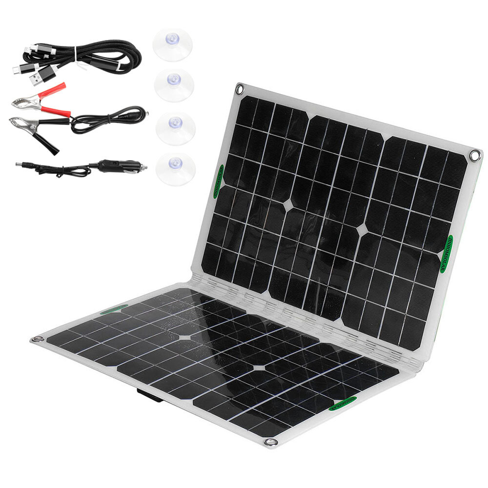 120W 18V Solar Panel Dual USB Power Bank Φορτιστής μπαταρίας Φορητή πτυσσόμενη γεννήτρια ισχύος Travel Camping