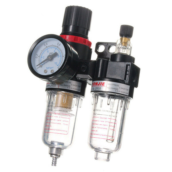 

G1/4" In line Air Compressor Filter Regulator Gauge Trap Oil Water Regulator