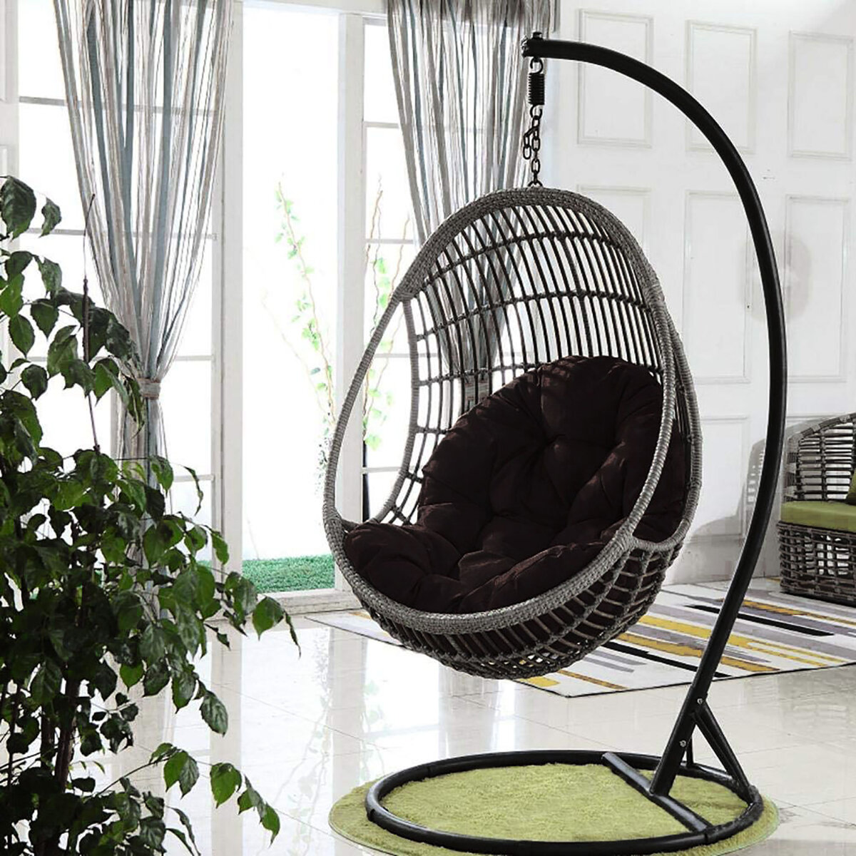 

Подушка стула висит яйца Подушки сиденья качели из ротанга Сад Внутренний дворик На открытом воздухе