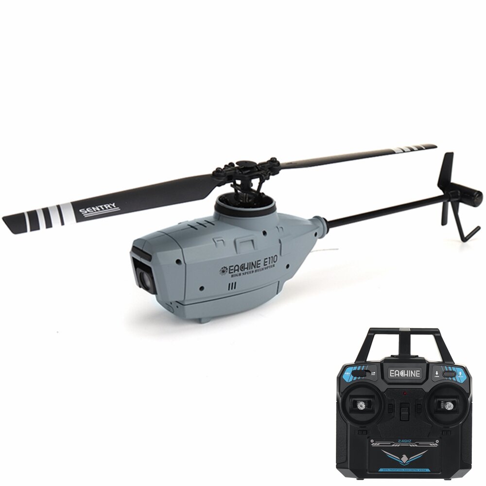 Eachine E110 2.4G 4CH 6-Axis Gyro 720P Camera Optical Flow Localization Flybarless Scale RC Helicopt
