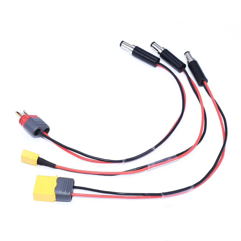 AuurorarRC XT30/XT60/T Male Plug to DC5.5x2.5 Power Cable DC Silicone Wire for FatShark HD2/V3 FPV Goggles Battery Recei