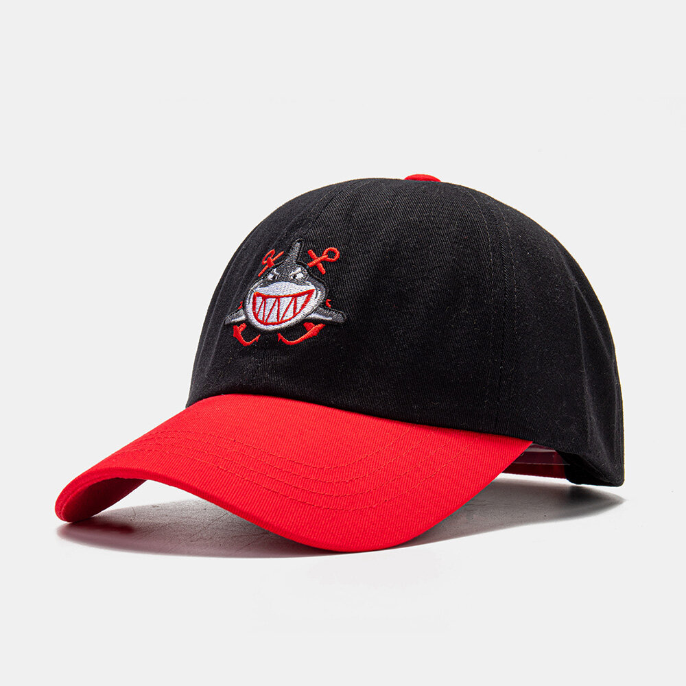 

Collrown Unisex Cartoon Shark Pattern Fashion Young Curve Brim Sunshade Baseball Hat