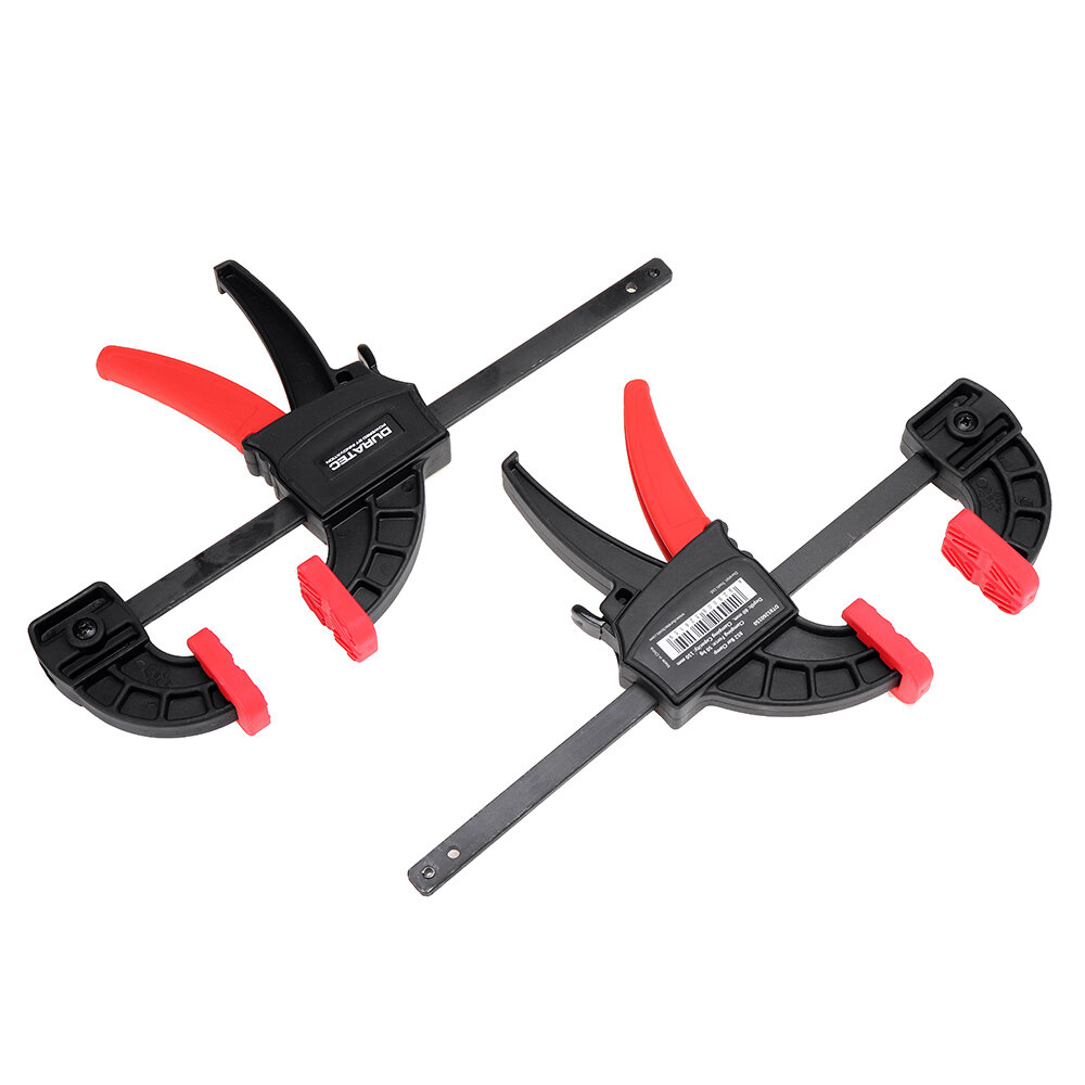 

DURATEC 2 Pack 6 Inch One-Handed Bar Clamp/Spreader Light-Duty Quick-Change F Clamp with 50Kg Load Limit Wood Clamps Set