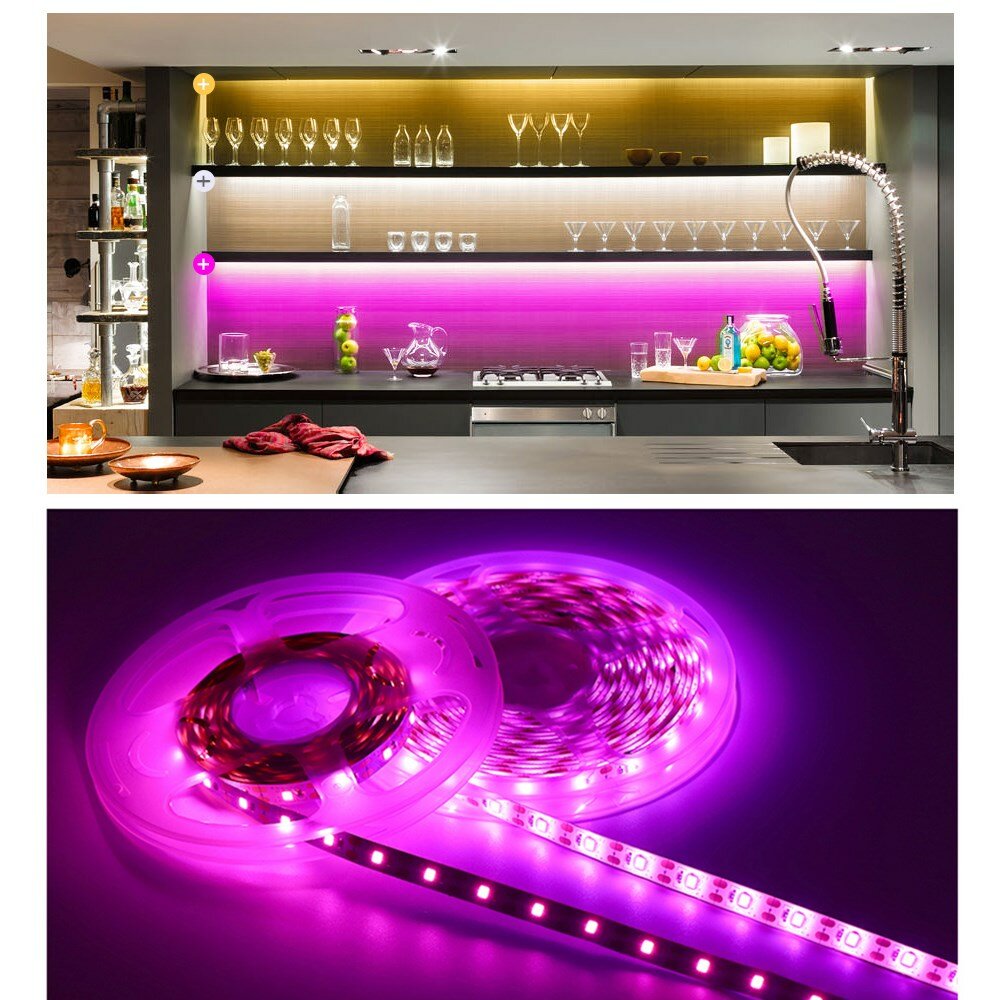 0.5M/1M/2M/3M/4M/5M USB LED Strip Light Stepless Dimming Waterproof TV Backlight for Kitchen Home De