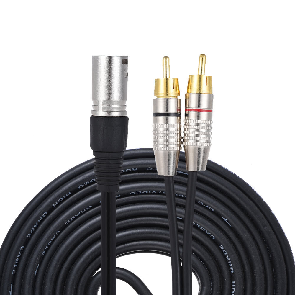 XLR Vrouw naar 2 RCA Male Audio Microfoon Kabel Audio Stereo Mic Kabel Luidspreker Versterker Mixer 