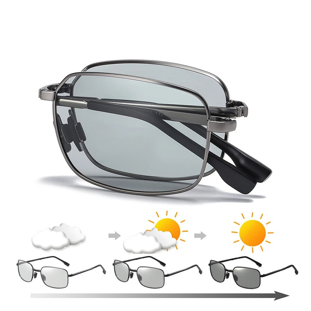 

Складные фотохромные солнцезащитные очки 2021 для мужчин и Женское Поляризованные очки-хамелеоны для вождения, спортивны