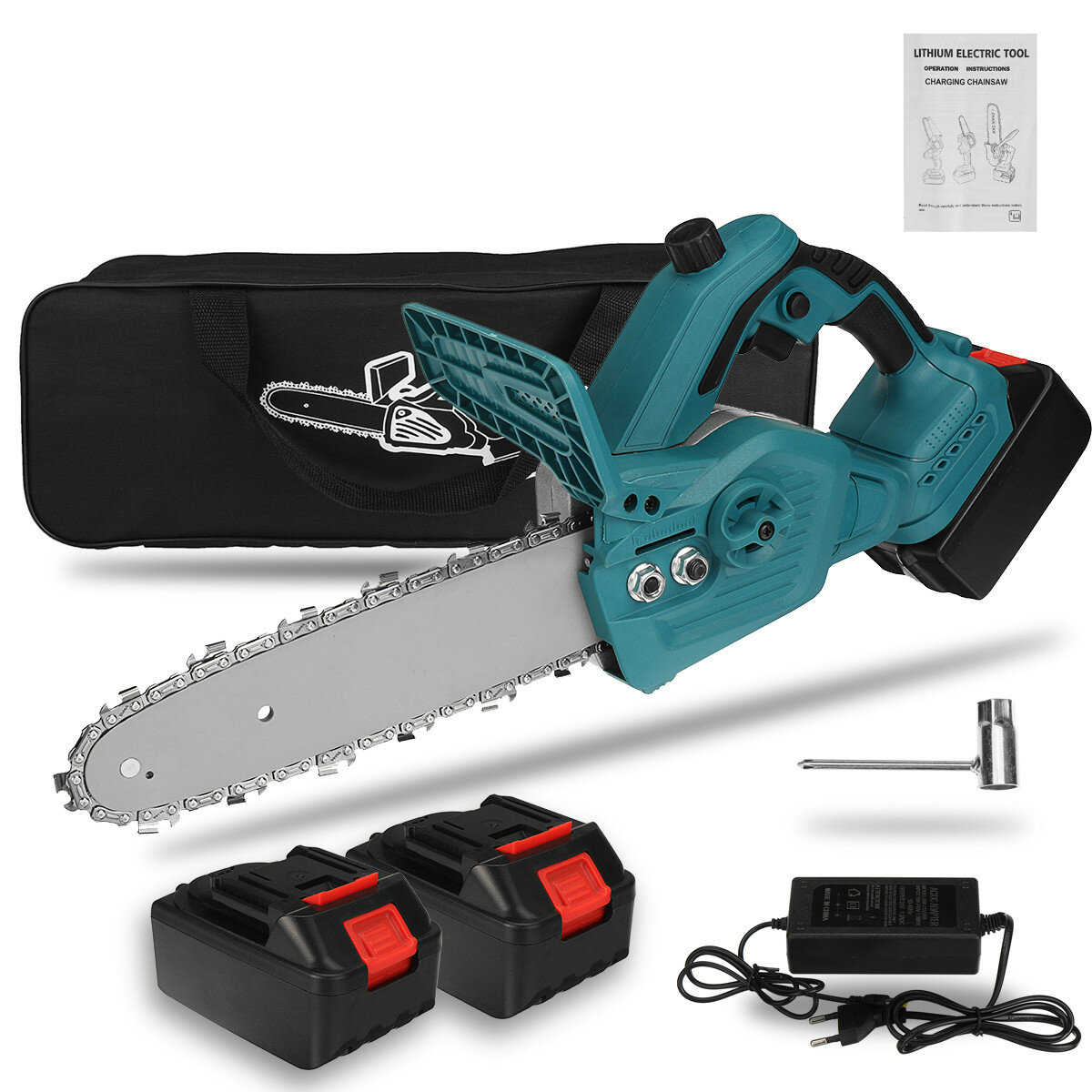 288VF 300W 10In One-hand Electric Rechargeable Chain Saw Cordless Chainsaw Wood Cutter Woodworking T