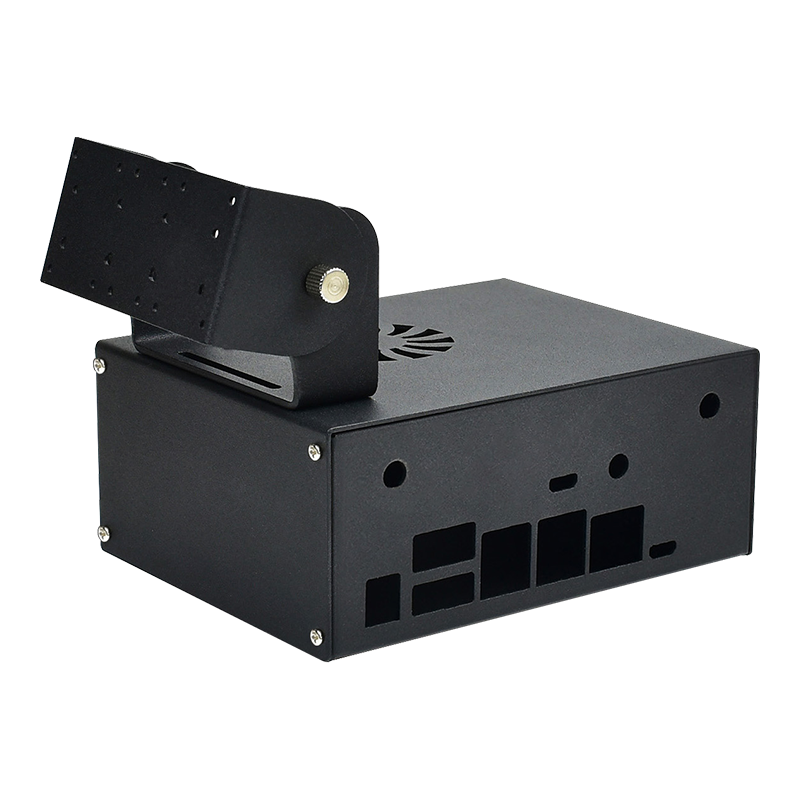 Caturda C2663 Black Metal Cover Box fits Jetson Nano compatible with A02 B01 Support Dual Camera Module Raspberry Pi