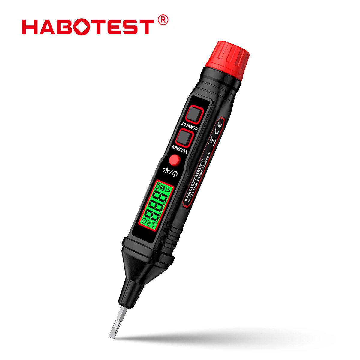 

HABOTEST HT92 Pen Type Voltage Tester AC12-300V Indicator Backlight Flashlight Sensitivity AC Voltage Electrician Tester