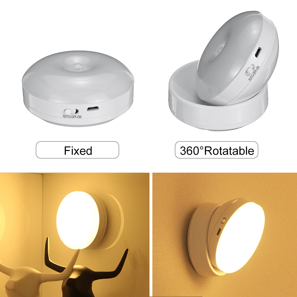 flaske bremse Mindful 360 Degree Rotation LED Motion Sensor Night Light USB Rechargeable Lamp  with Mag Sale - Banggood USA sold out-arrival notice-arrival notice