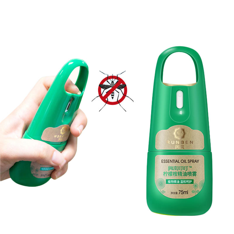 Spray repellente per zanzare da 75 ml con olio essenziale di limone e eucalipto per uso esterno