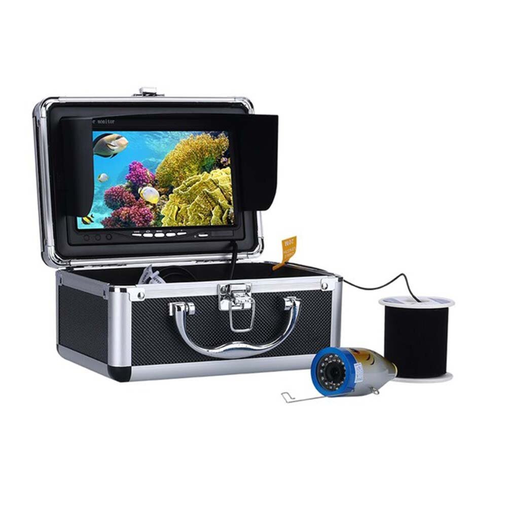 

MOUNTAINONE 15M 30M Underwater Fishing Camera 7 Inch LCD Monitor 1000TVL Fish Finder 15pcs White LED 15 Infrared LEDs Li