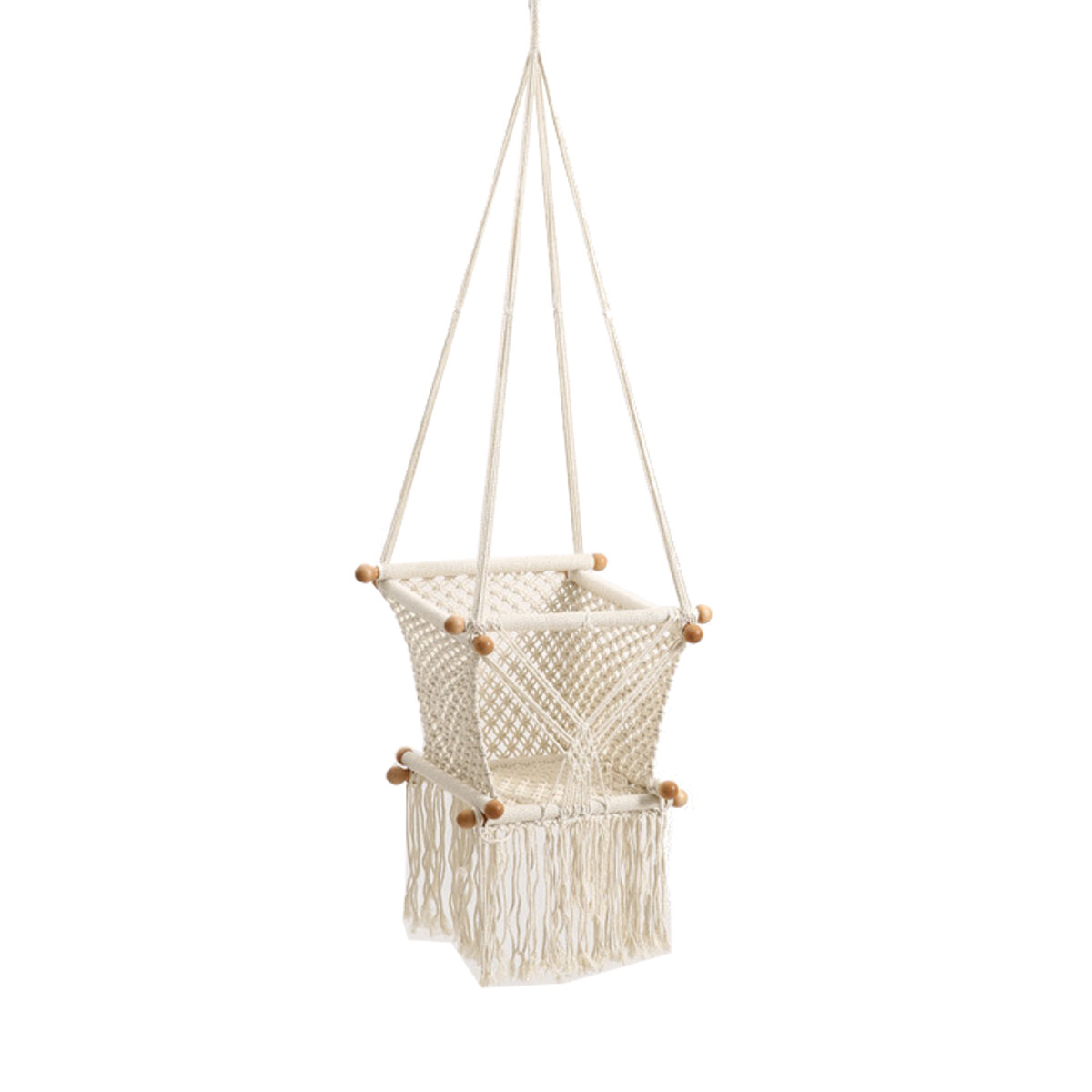 50KG Bearing Patio Swings Weaving Basket Hanging Chair Cotton Rope For Children Room Backyard Garden
