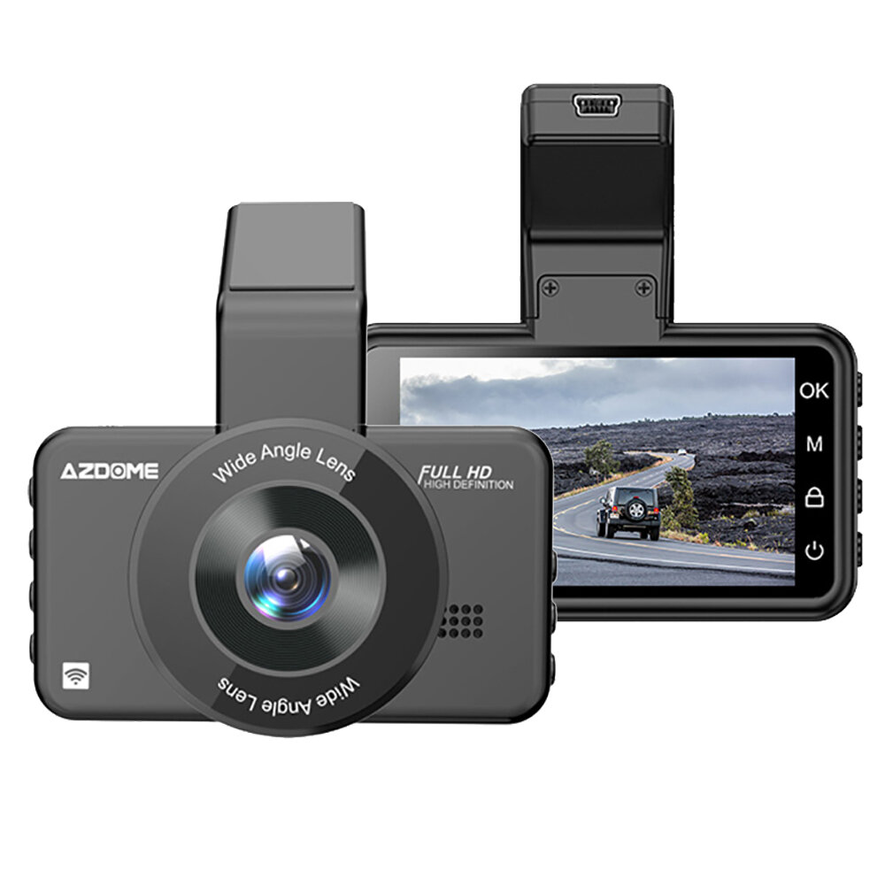 AZDOME M17 1080PHDナイトビジョンカーDVRビデオレコーダーWiFiダッシュカムADASダッシュカメラデュアルレンズ24Hパーキングモニターカム