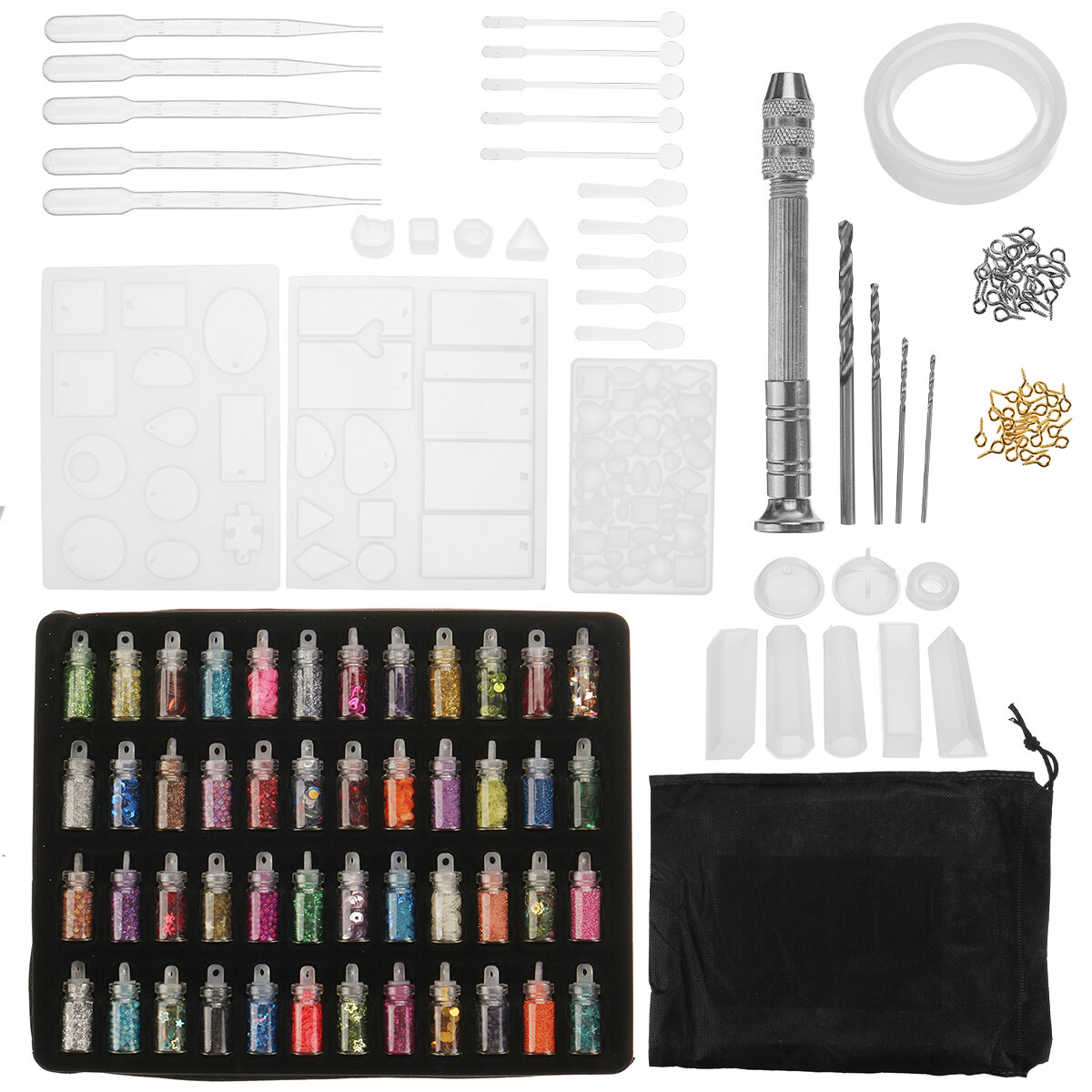 

184Pcs Epoxy Casting Molds Set Silicone UV Casting Tools kits Resin Casting Molds for Jewelry making DIY Earring