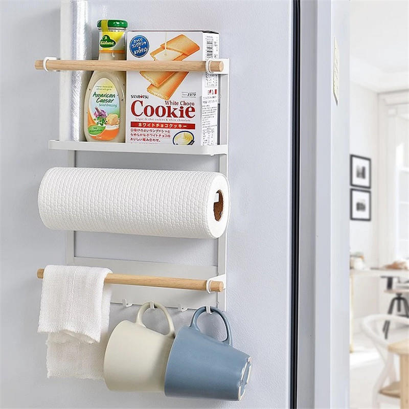 Akeny Magnetic Paper Towel Roll Holder Storage Rack for Kitchen Bathroom Refrigerator 