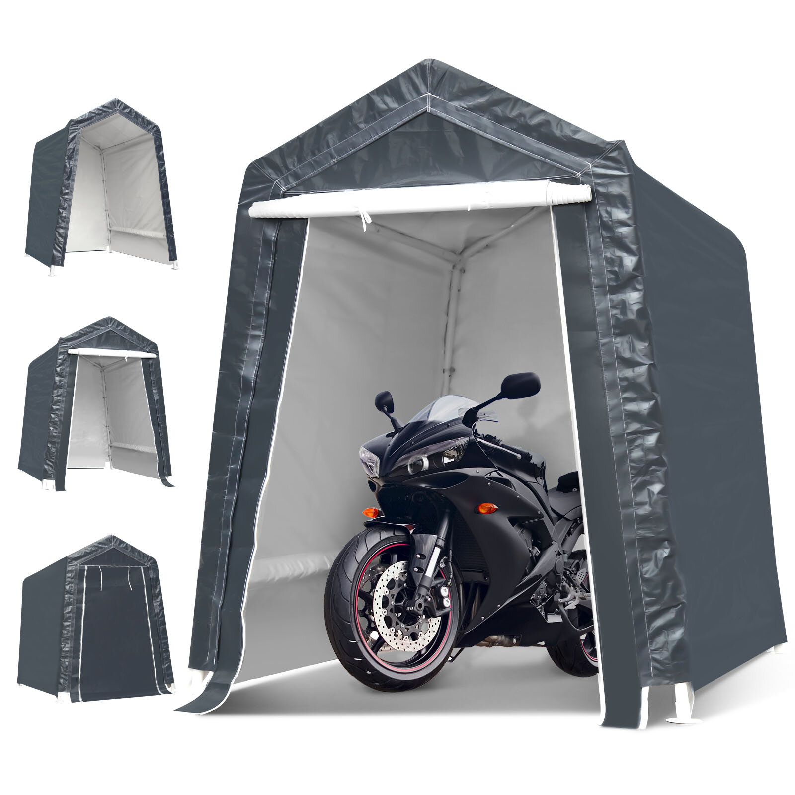 6x8x7 футов мотоцикл Навес для машины Портативный UV Водонепроницаемый чехол для хранения сараев Кемпинг Палатка с навесом Сад Патио