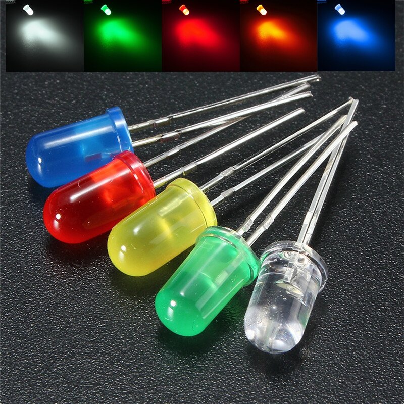 50PCS LED Diode Round Light 6 Color 3MM 5MM Red White  for DIY Wholesale RGB