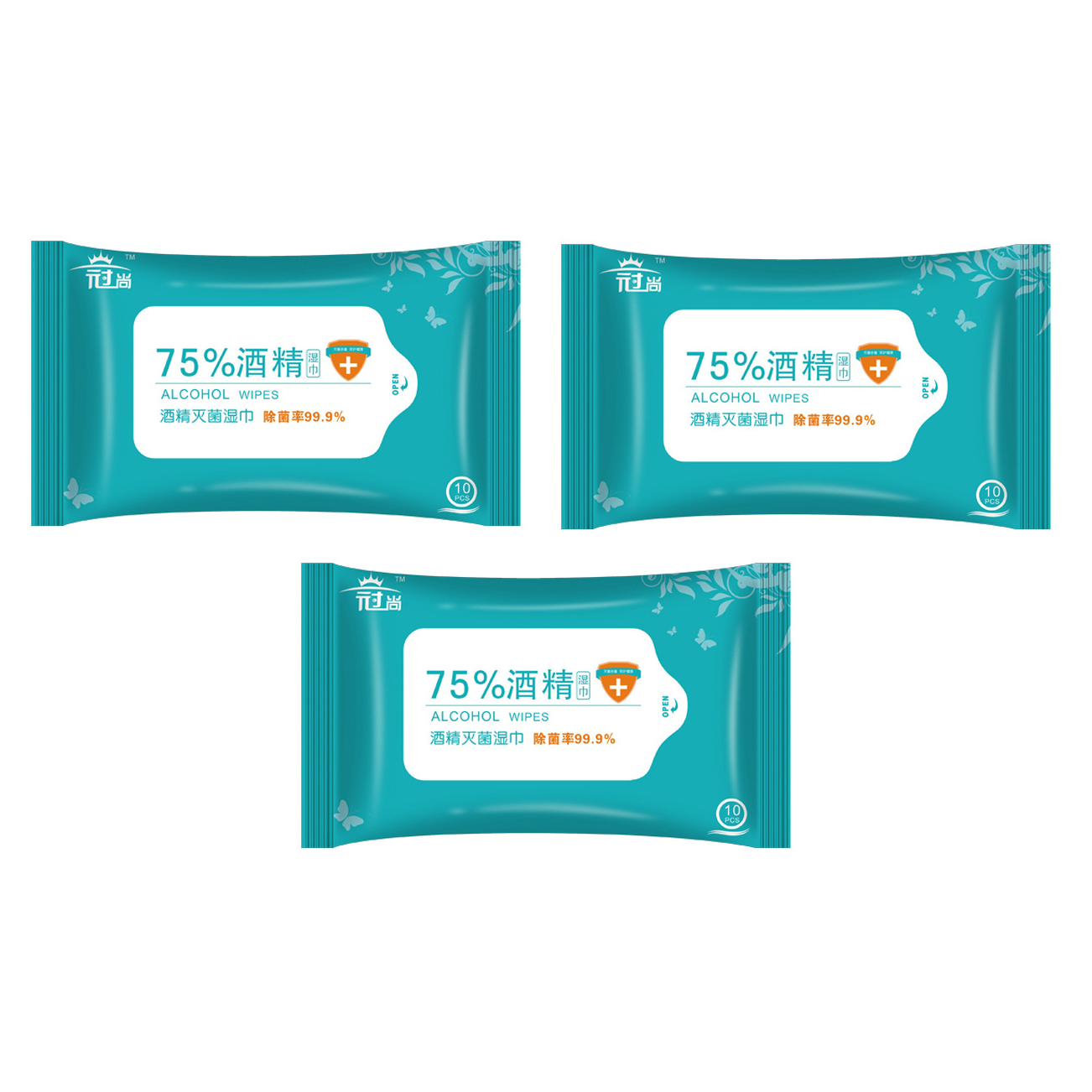 SHANGTAITAI 3 Packs of 10 Pcs 75% Medical Alcohol Wipes 99.9% Antibacterial Disinfection Cleaning Wet Wipes Disposable Wipes for Cleaning and Sterilization in Office Home School Swab