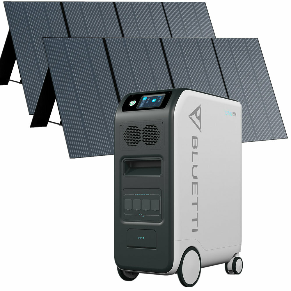 [EU Direct] BLUETTI 2000W Solar Central eléctrica App Control remoto 5100Wh Fuente de alimentación de emergencia con 2 piezas 350W Solar Panel para el hogar familiar