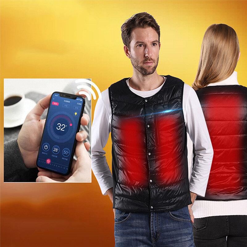 MIDIAN Intelligent Heating Vest USB APP Bluetooth Temperature Control Undershirt Warm Winter Outdoor Sports Electric Heating Clothing