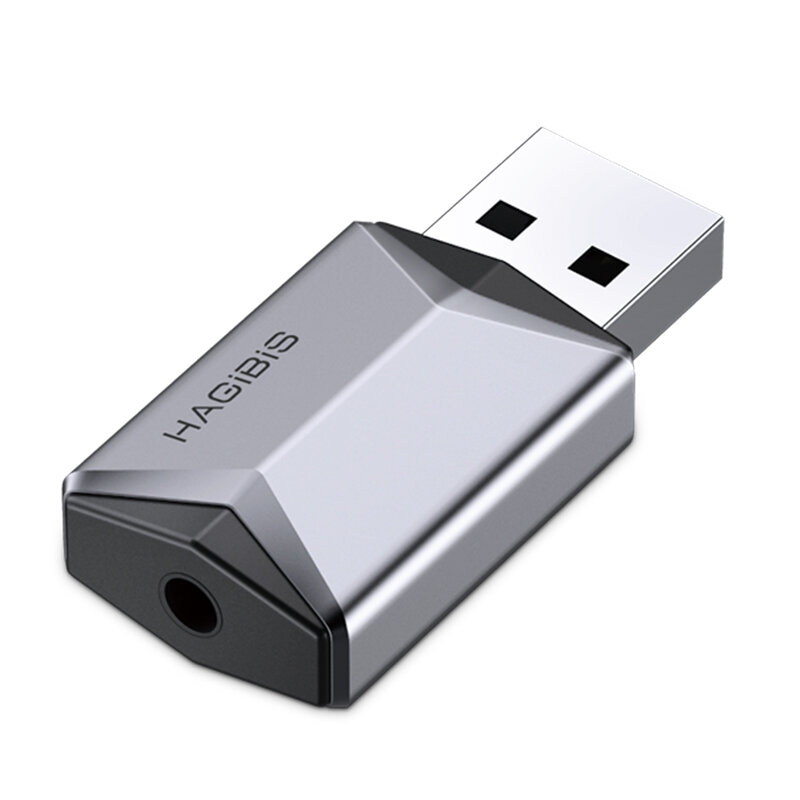 Hagibis MA24 USB Geluidskaart HD Geluid USB 3.5mm 2 in 1 Draagbare Externe Microfoon Audio Adapter v