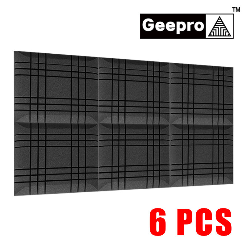 

Geepro 6 шт. 3D большой Cube черный 5 см толщиной звукоизоляционная пена студия пены акустическая настенная панель плитк