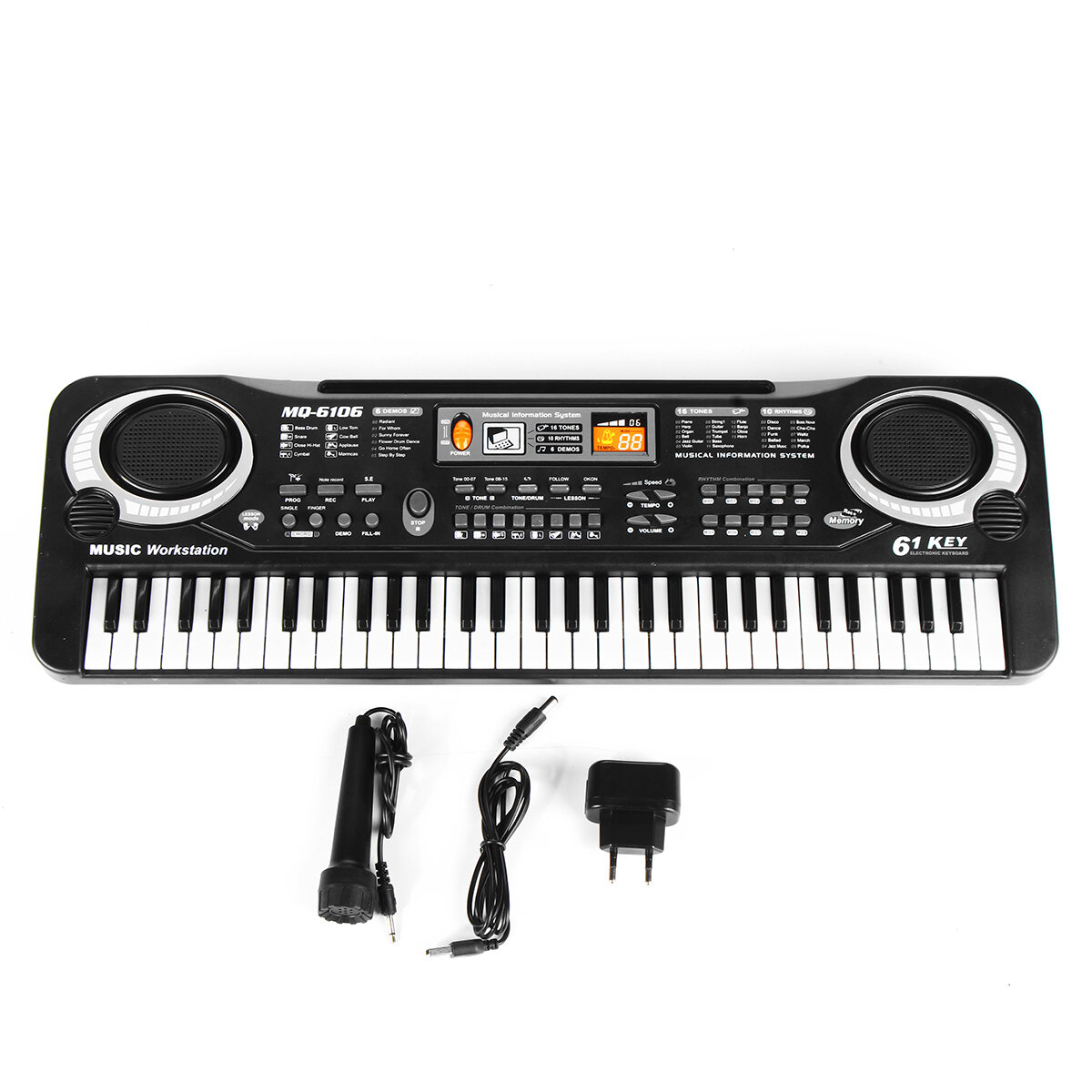 

Children Kids Electronic Клавиатура Электрическое пианино 61 клавишный музыкальные инструменты с USB + Микрофон