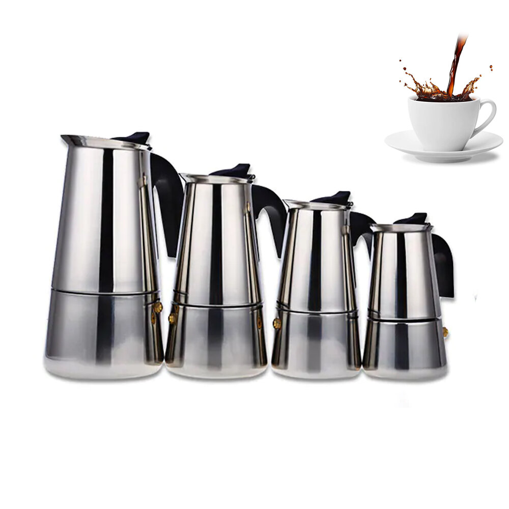 ステンレス鋼モカエスプレッソパーコレーターコーヒーポットステンレス鋼コーヒーカップ