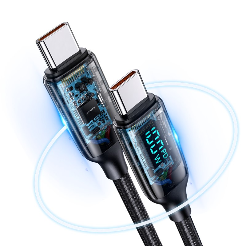 

USAMS U78 100 Вт PD USB-C к USB-C кабель для быстрой зарядки данных длиной 1,2 м для DOOGEE S88 Pro для OnePlus 9Pro для