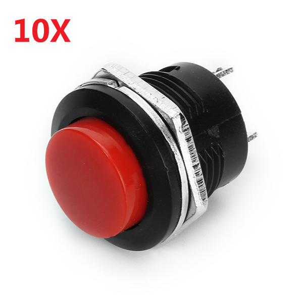 

Wendao R13-507 125V 6A 16mm No Lock Self-reset Switch Push Button OFF/ON 10pcs