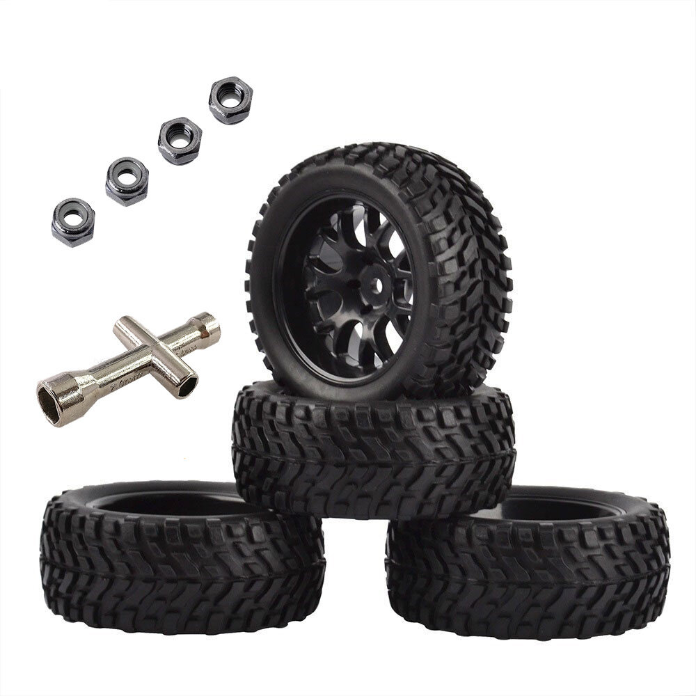4PCS Tires Wheels 12mm Hex 2.99inch for Rally Speed Racing Vehicles RC Car Models Spare Parts