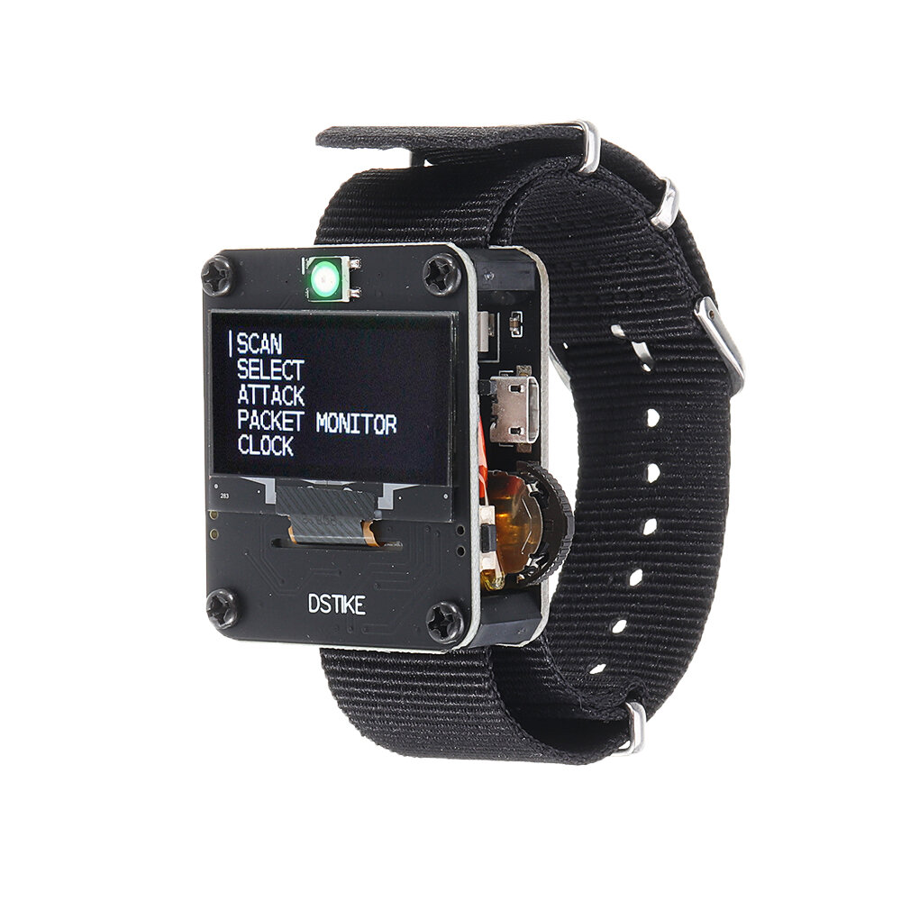 

DSTIKE WiFi Deauther Watch| Smart Watch/NodeMCU /ESP8266 Programmable Development Board-Black