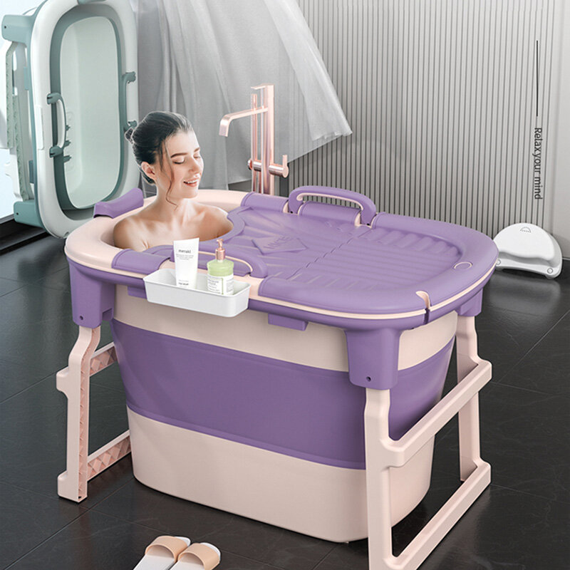 Xiaoshutong 8827 103CM Portable Folding Adult Bathtub Surround Lock Temperature with Heightened Barrel Design Saving Spa