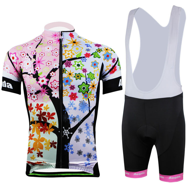 AOGDA Tree Bikeの衣服セット、女性用の自転車アームウォーマー付きのショートスリーブ
