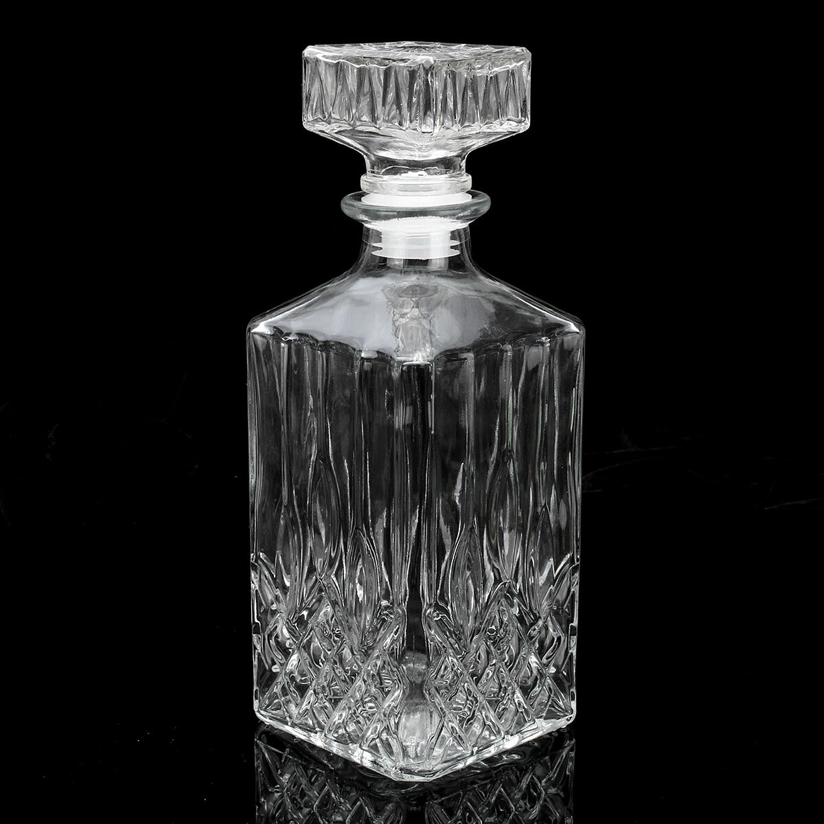 800ml Diamond Glass Bottle Vintage Glass Liquor Whiskey Crystal Bottle Drink Decanter Carafe Bar