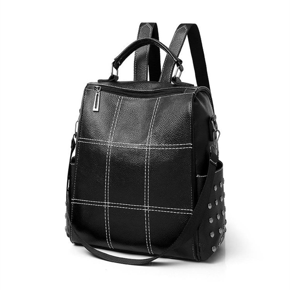 Damen Dame Mädchen Schule Leder Rucksack Outdoor Travel Tragbare Handtasche Schultertasche