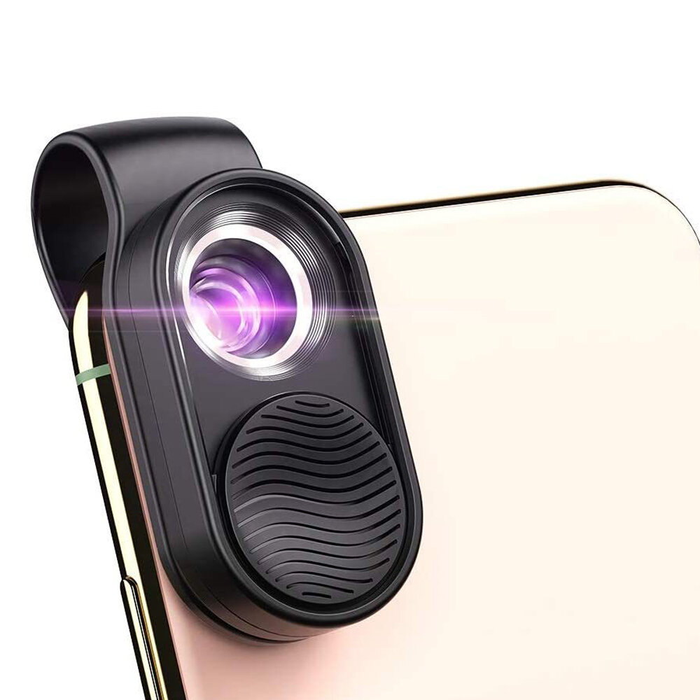 Расширительный объектив APEXEL 100X HD оптический цифровой, заряжаемый через USB, портативный объектив для камеры телефона с универсальным зажимом и светодиодной подсветкой.